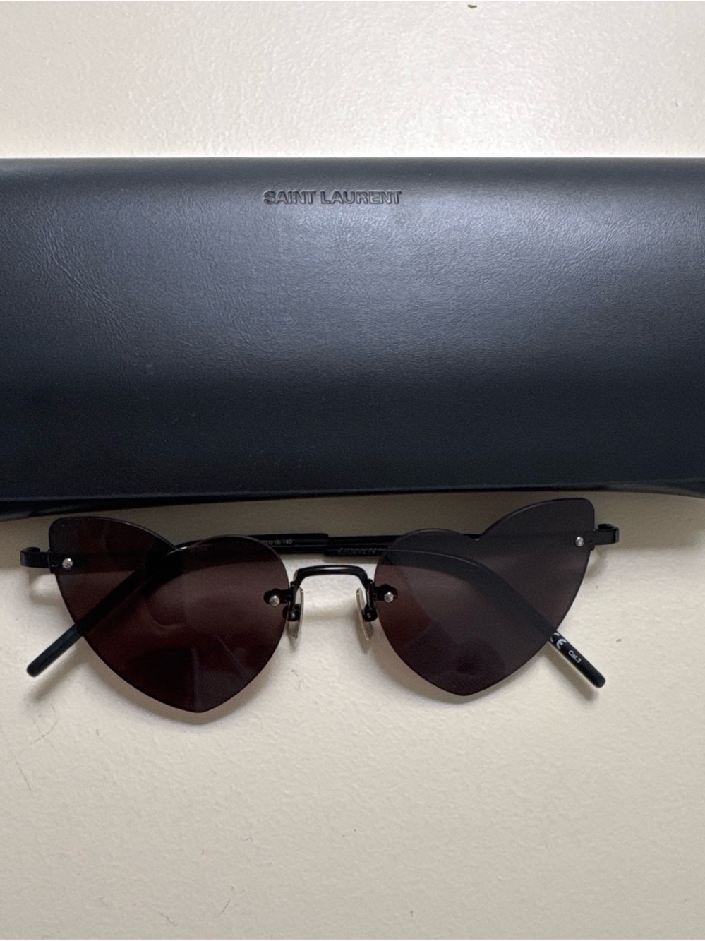 Saint Laurent Black Heart Rimless Sunglasses